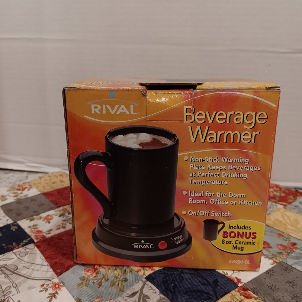Rival Black Beverage Warmer with Bonus Ceramic Mug